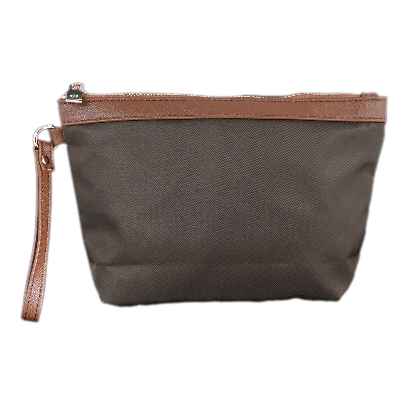 Rectangular toiletry bag with camel border