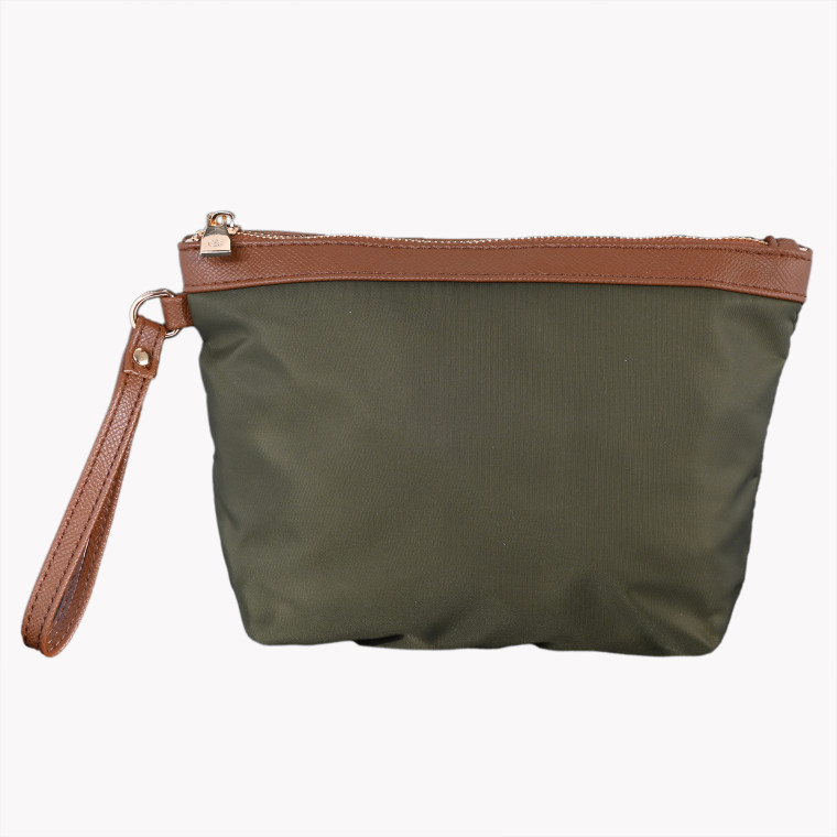 Necessaire retangular com borda camel