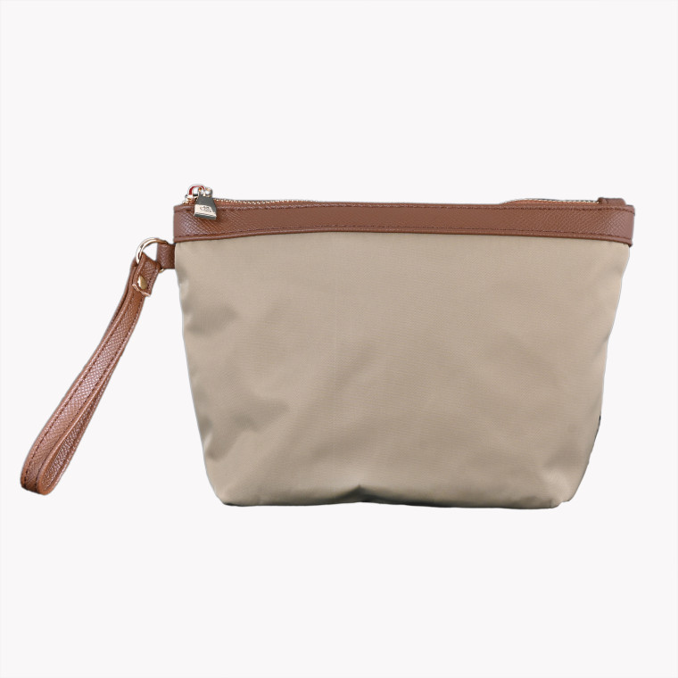 Necessaire retangular com borda camel