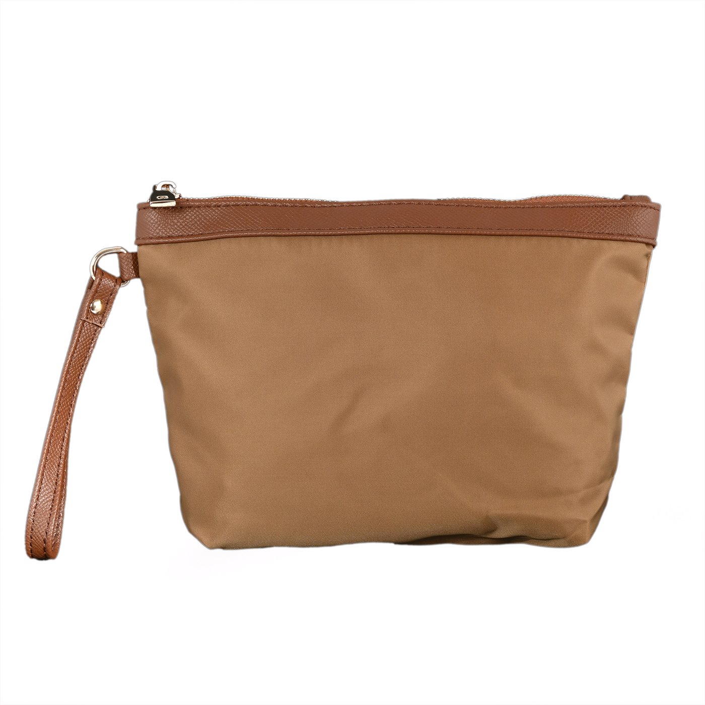 Rectangular toiletry bag with camel border