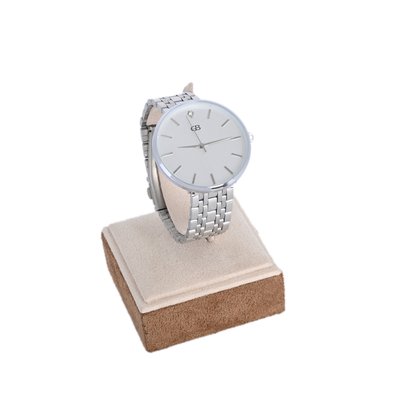 Analog watch silver | white background GB