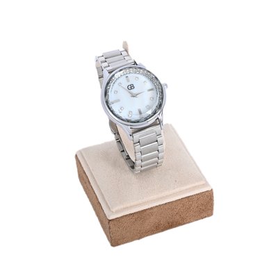 Analog watch silver | white background GB