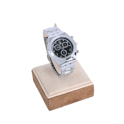 Montre analogique pour hommes argent | fond noir GB