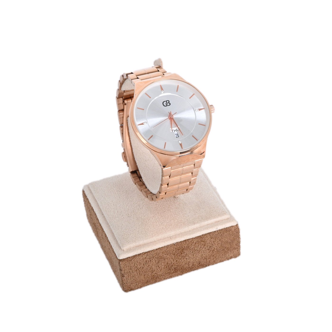 Montre analogique bronze | fond blanc GB