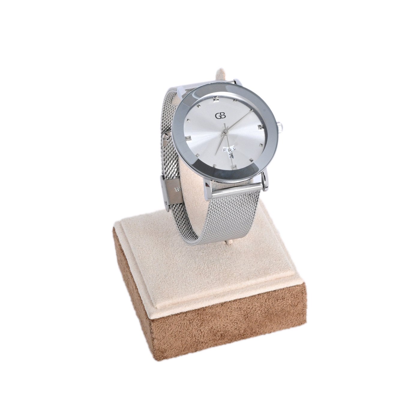 Analog watch silver | white background GB