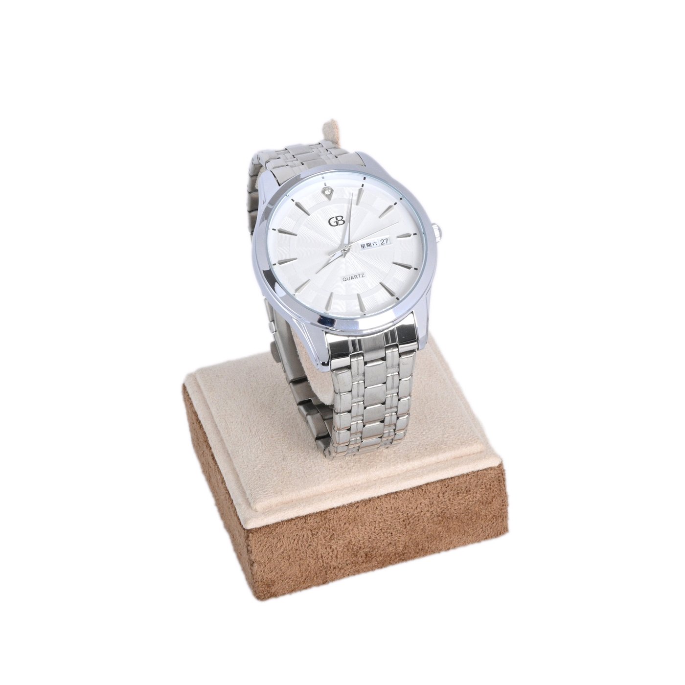 Analog watch silver | white background GB