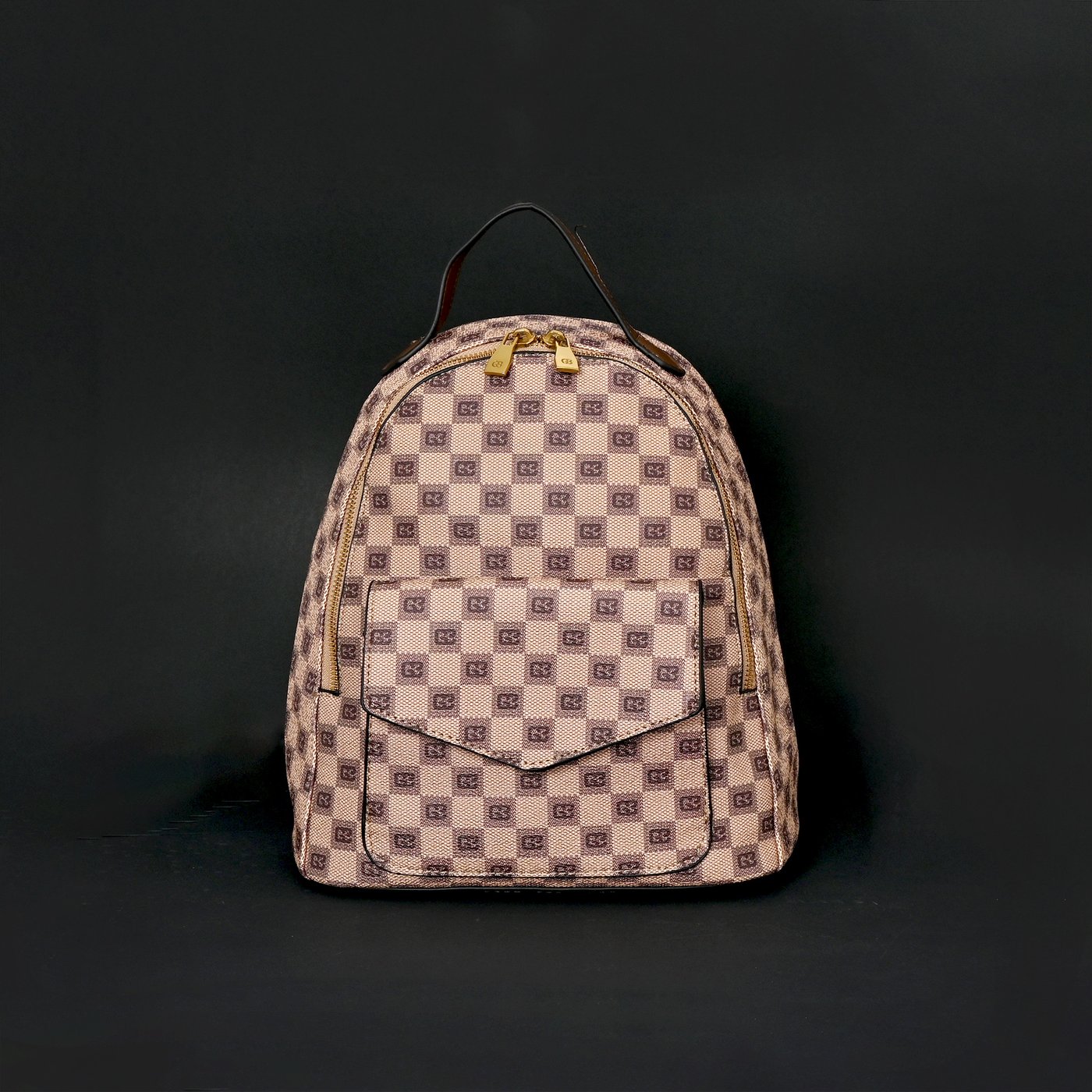 Ladies\' backpack with checkered pattern