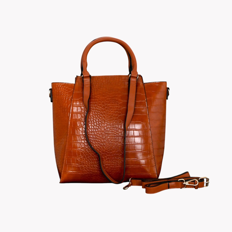 Mala Shopper com textura croco