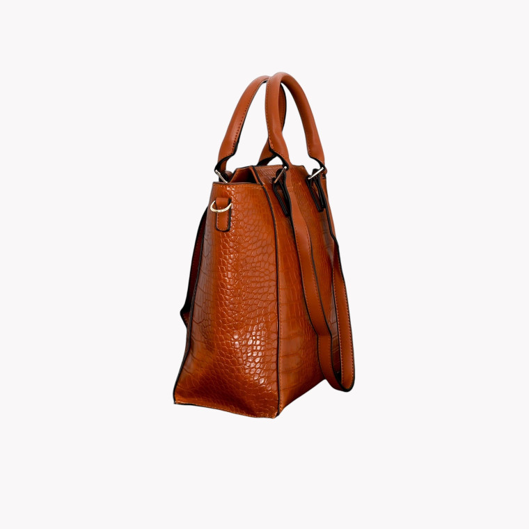 Mala Shopper com textura croco