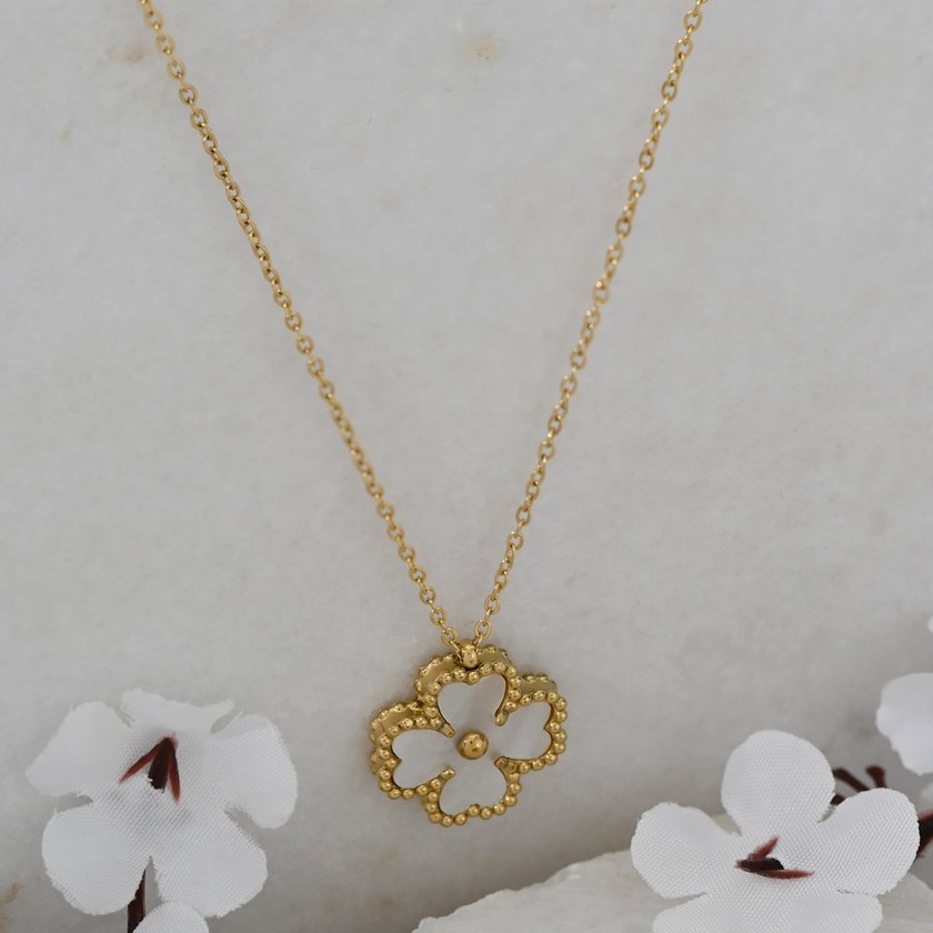 Collier en acier coeur texture GB