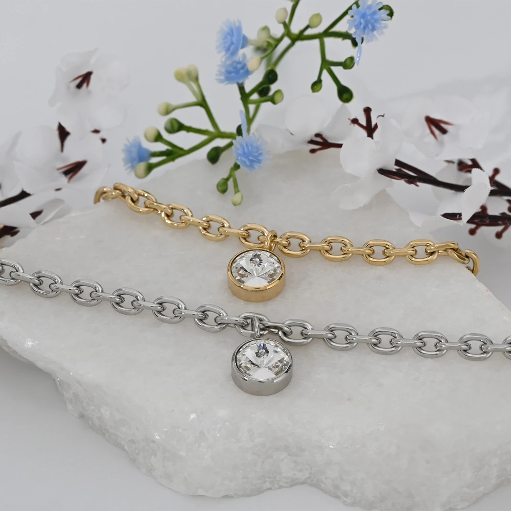 Bracciale Glamour semplice con brillante
