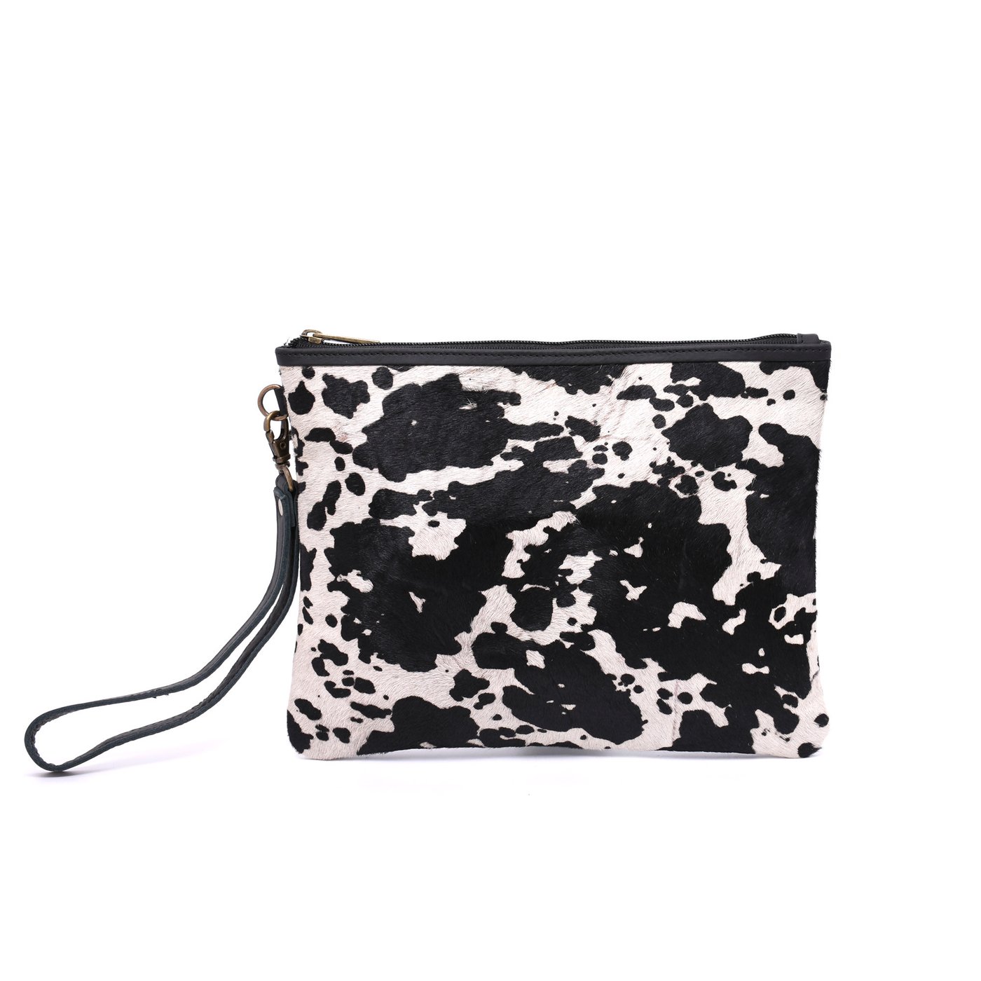 Pochette in pelle con motivo GB