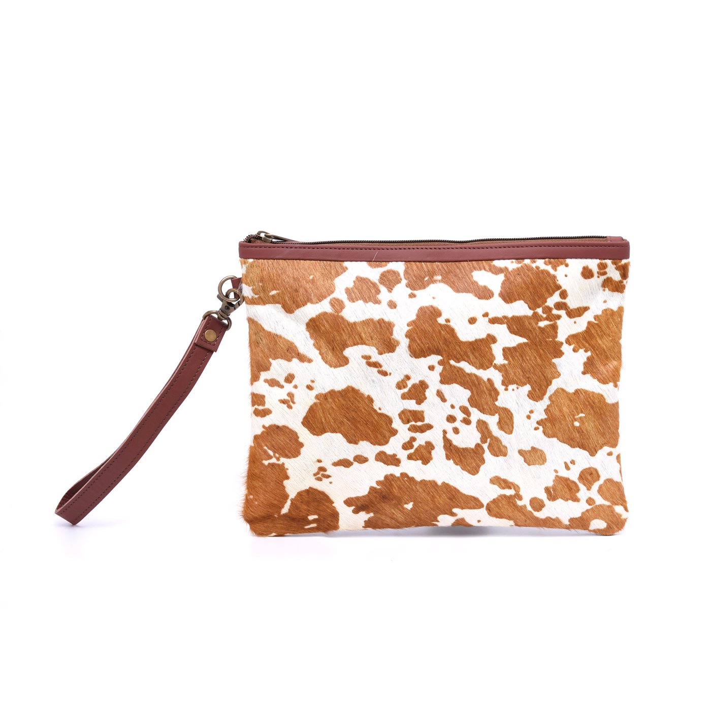 Pochette in pelle con motivo GB