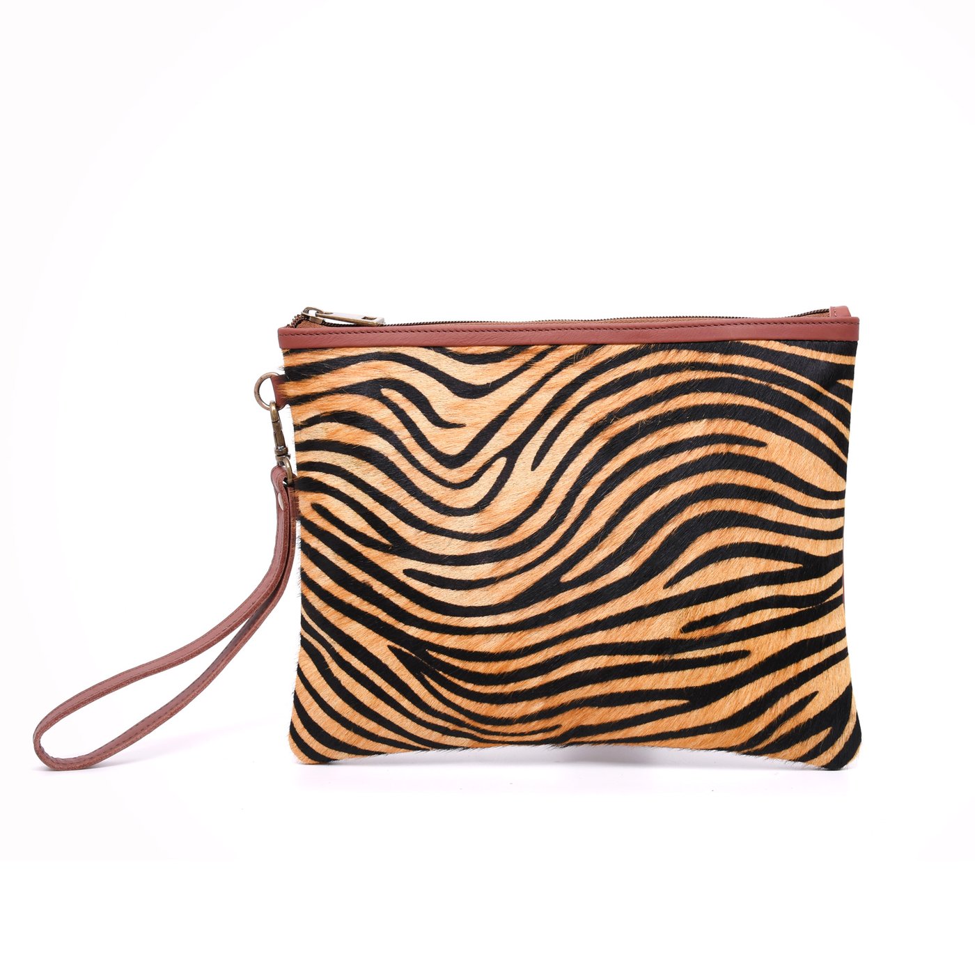 Pochette in pelle con motivo GB