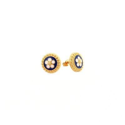 Gold plated earrings traditional flower GB