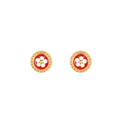 Boucles d\'oreilles fleur traditionnel plaqué or GB