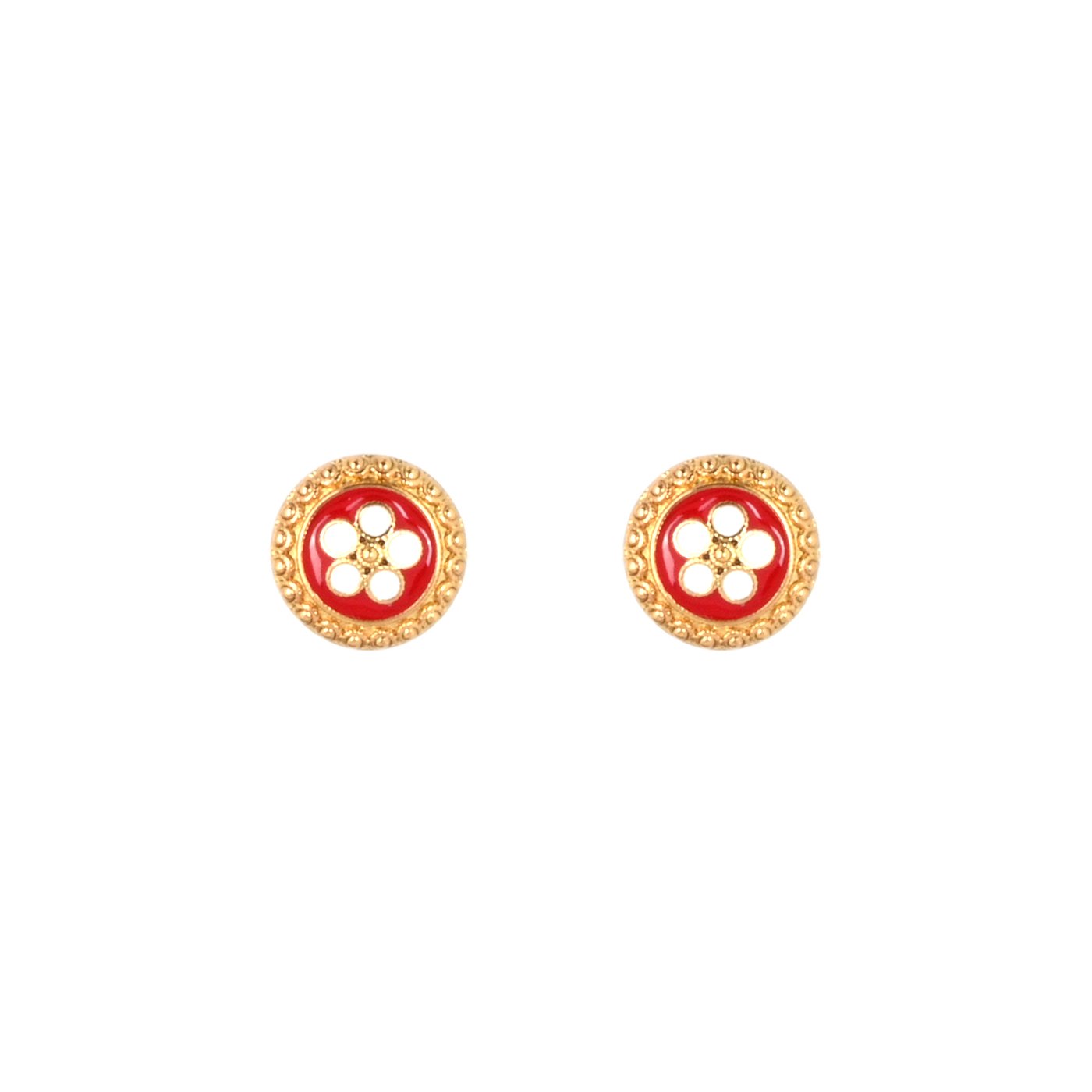 Gold plated earrings traditional flower GB