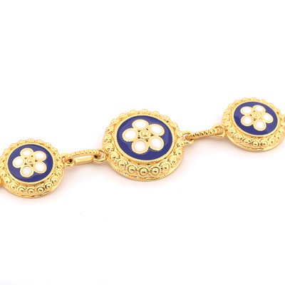 Gold plated bracelet 3 traditional flowers GB