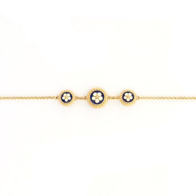 Gold plated bracelet 3 traditional flowers GB