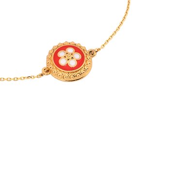 Pulseira banho ouro flor tradicional GB