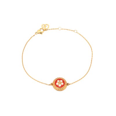 Pulseira banho ouro flor tradicional GB