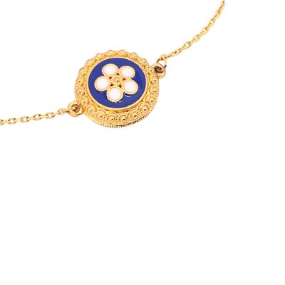 Pulseira banho ouro flor tradicional GB