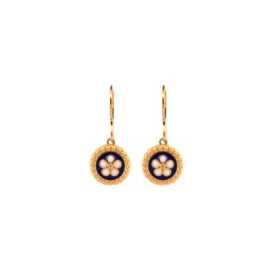 Gold plated earrings traditional flower GB