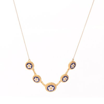 Gold plated necklace 5 traditional flowers GB