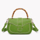 Shoulder bag with flap closure and bamboo handle GB