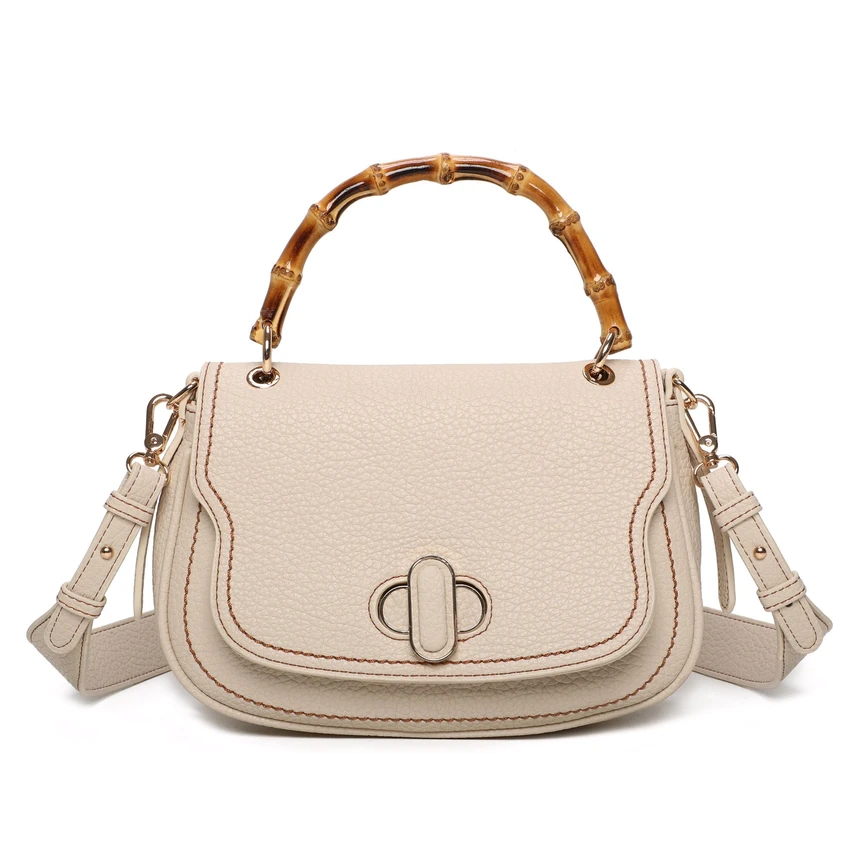 Synthetic bag with bamboo handle GB