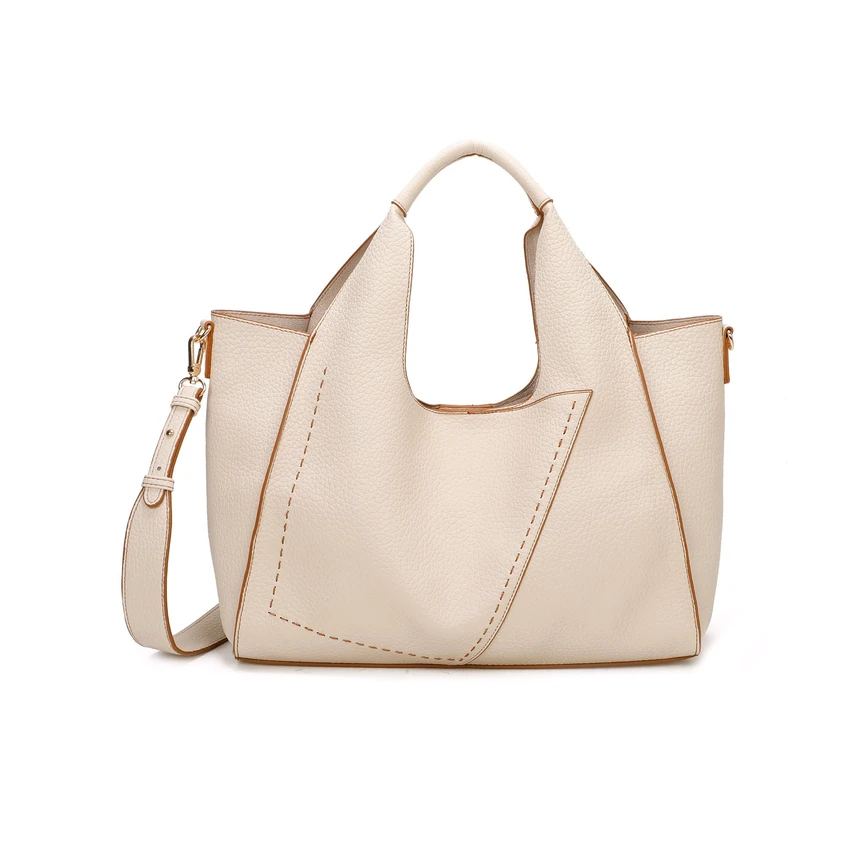 Shoulder bag with GB stitching detail