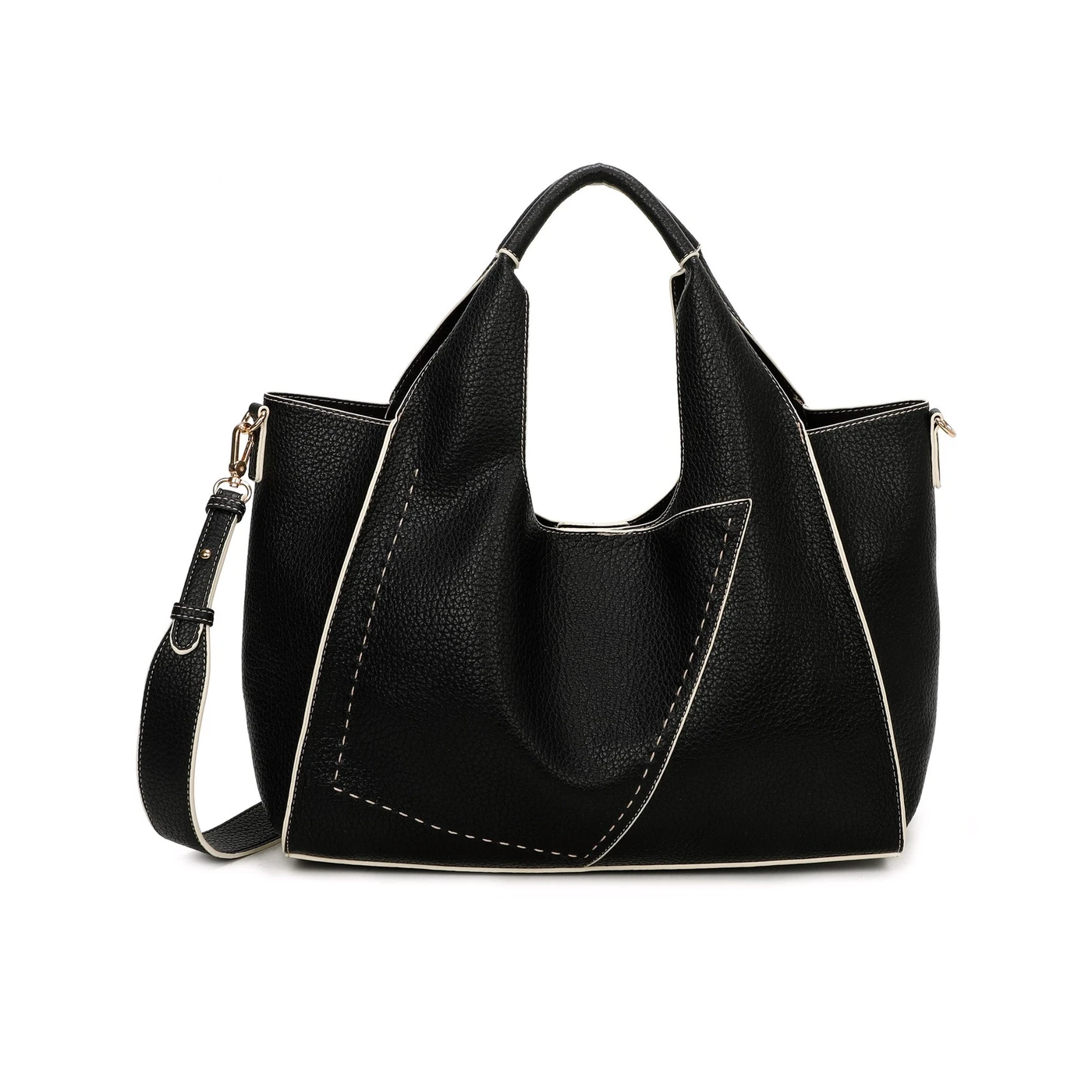 Bolso bandolera con detalle de costura GB