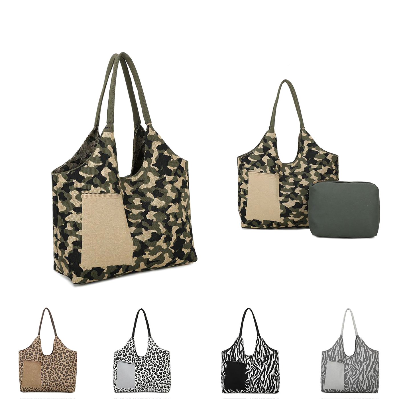 Mala Shopper Collection em tecido com bolso