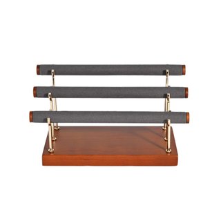 Thin triple exhibitor for bracelets and watches brown GB