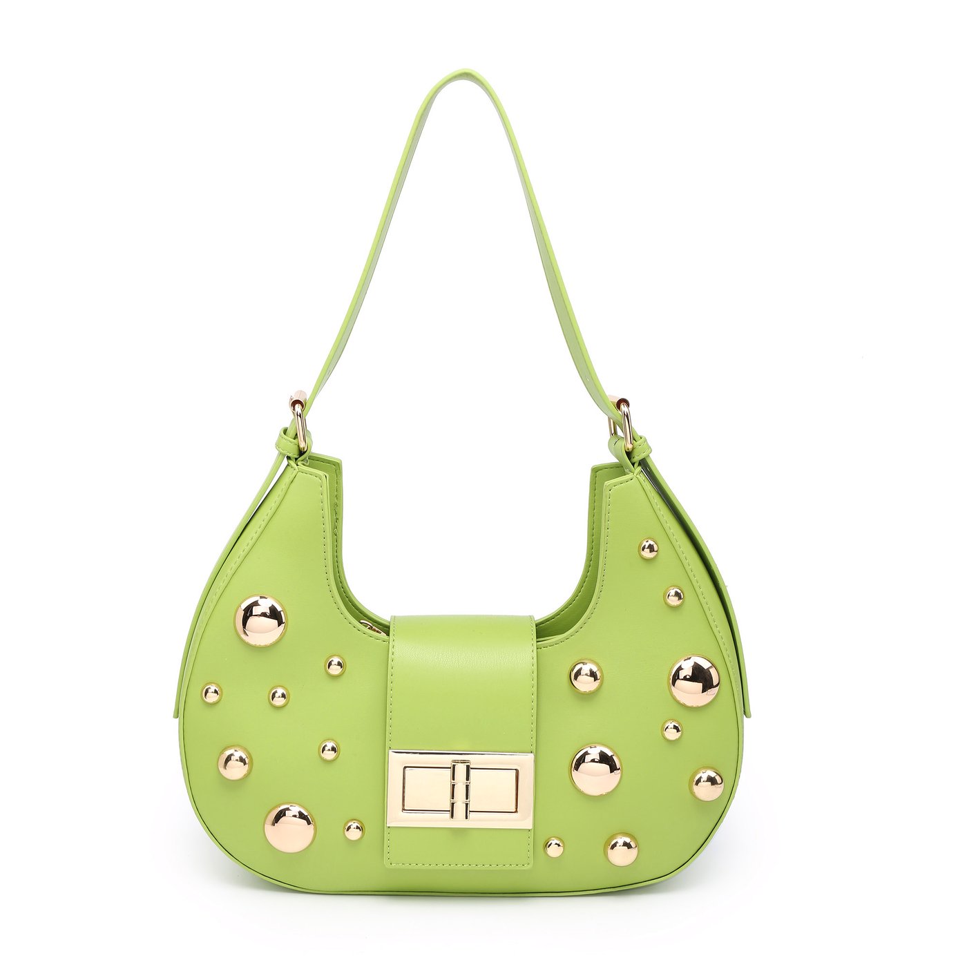 GB studded half moon shoulder bag