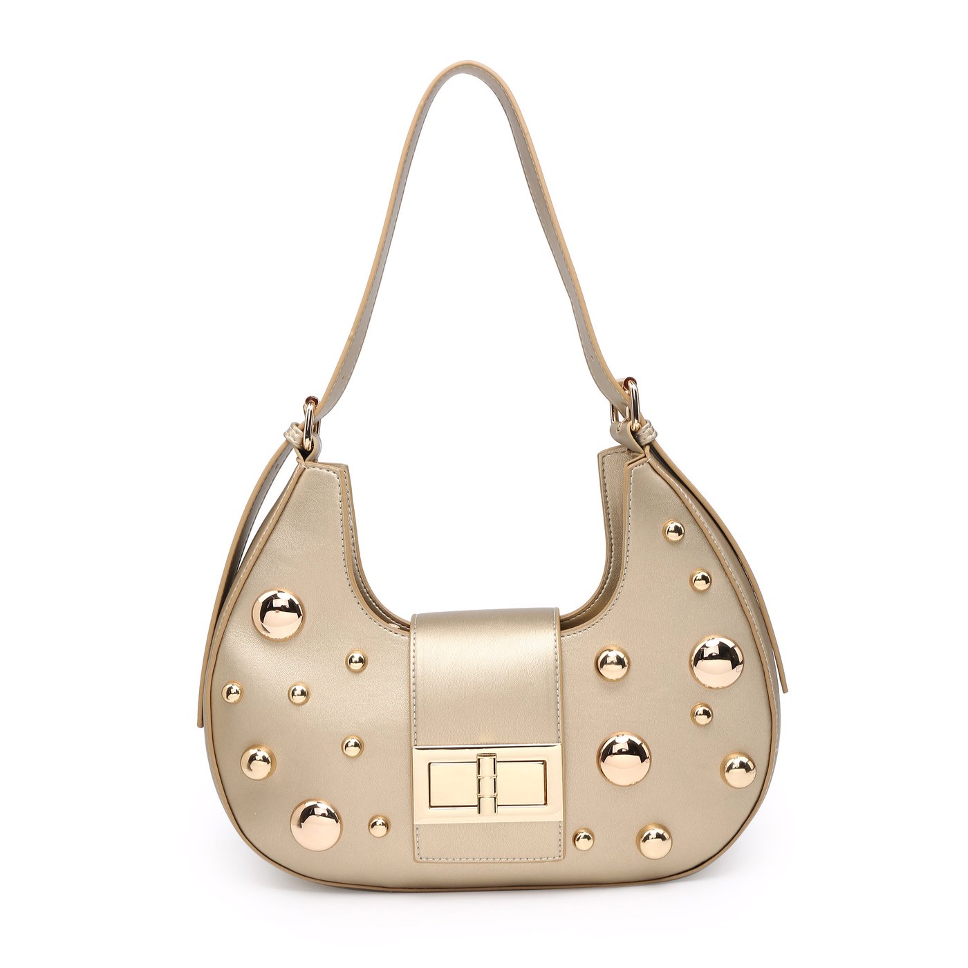 GB studded half moon shoulder bag