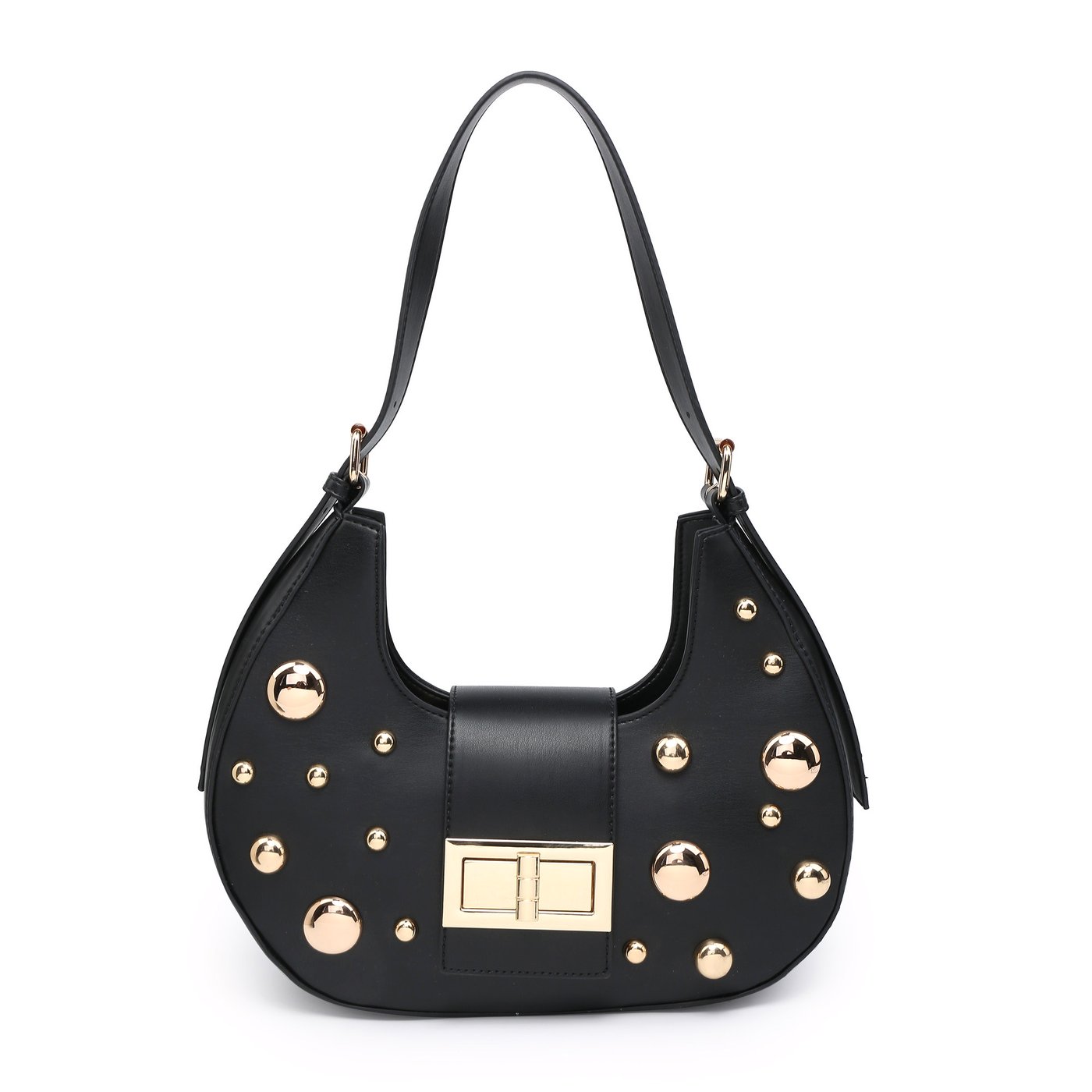 GB studded half moon shoulder bag