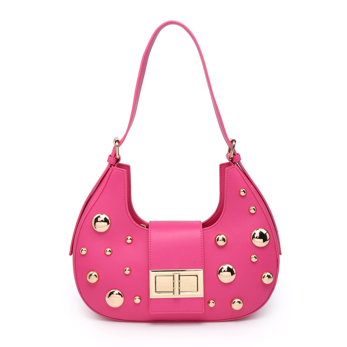 GB studded half moon shoulder bag