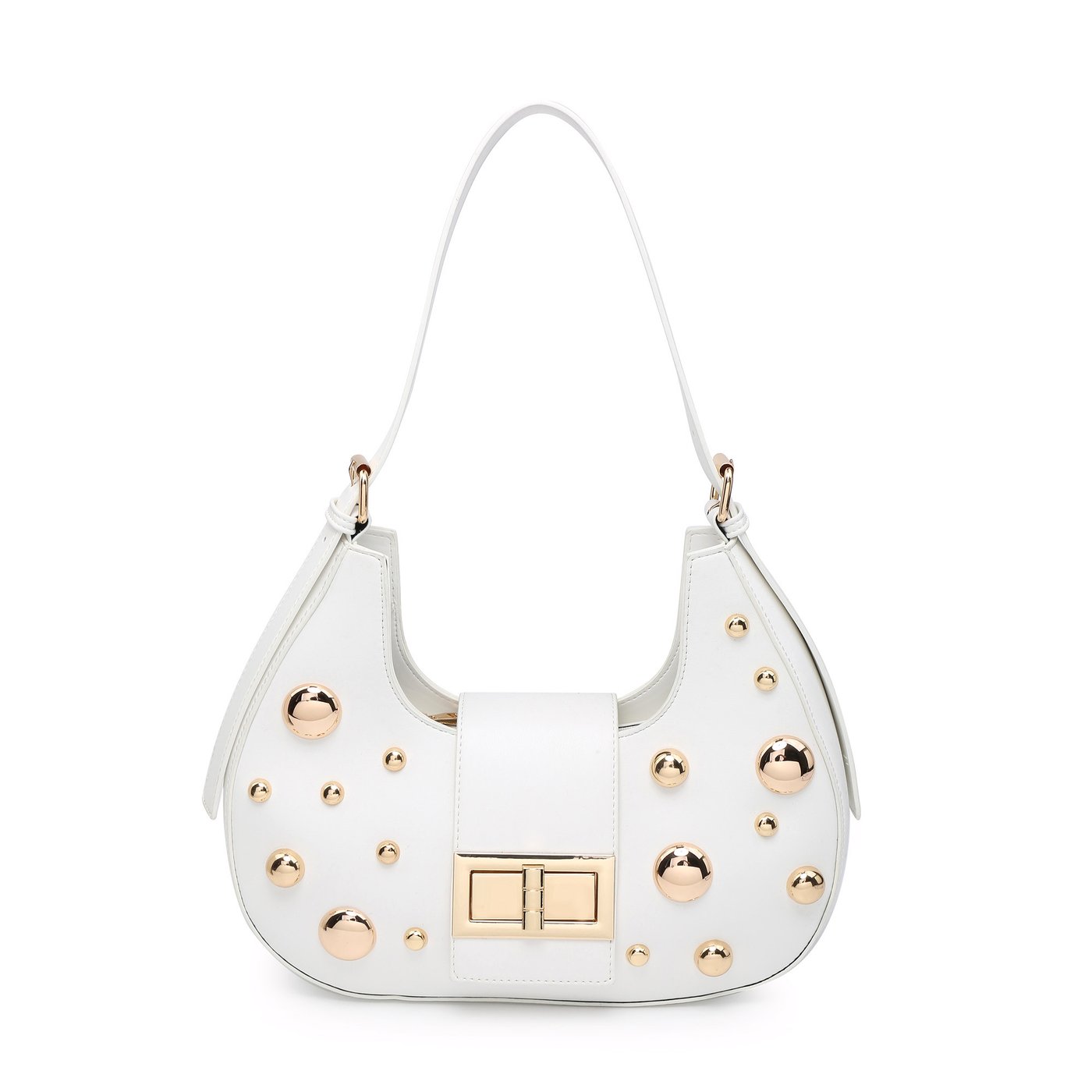 GB studded half moon shoulder bag