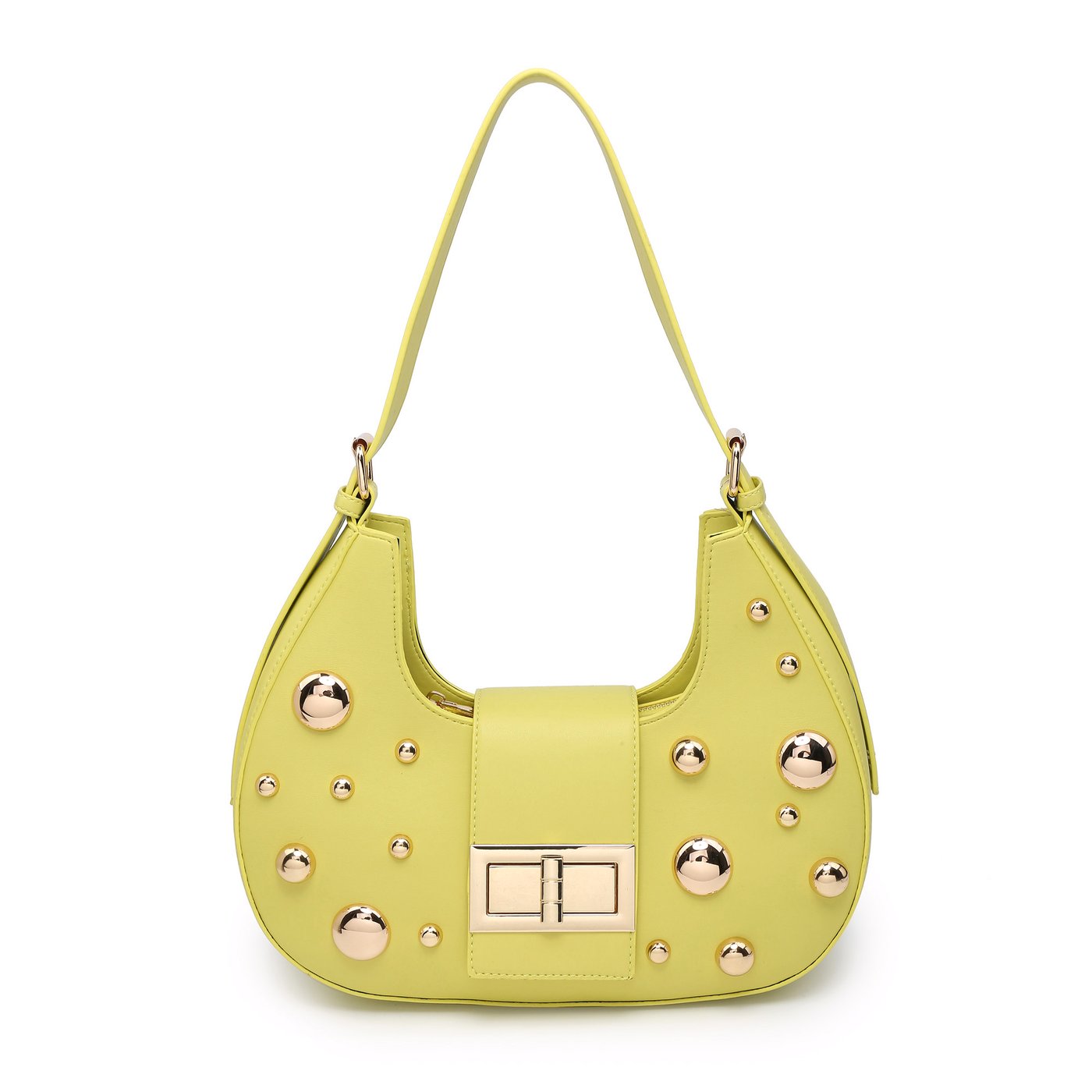 GB studded half moon shoulder bag