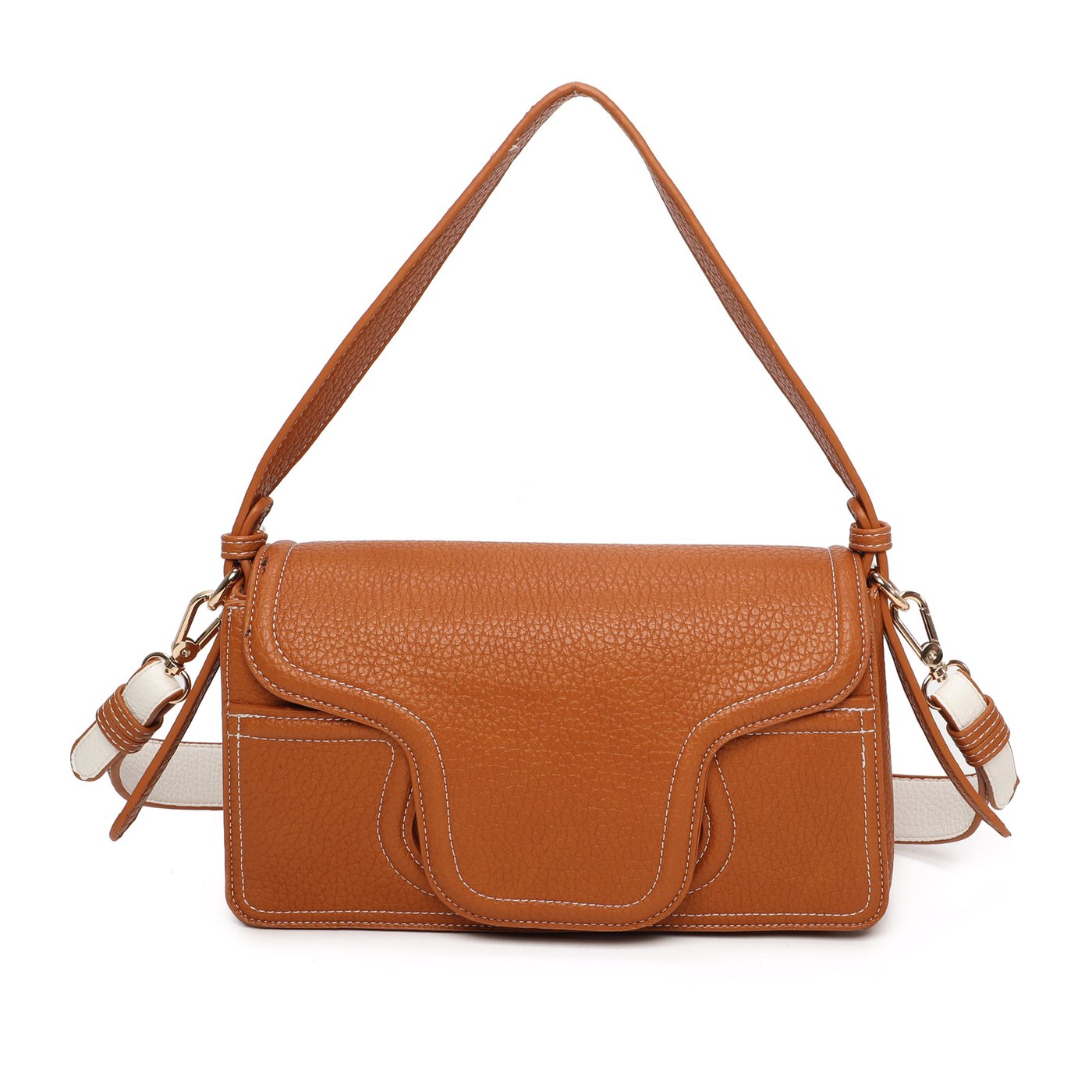 Shoulder bag with distinctive flap closure GB