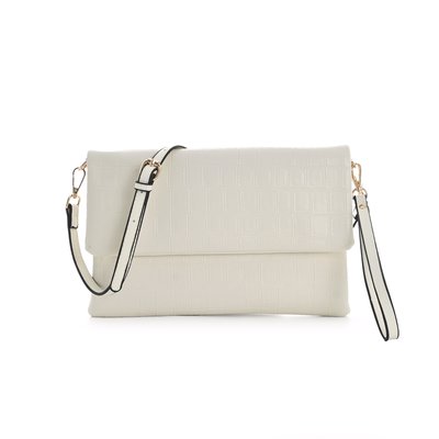 Clutch style bag with GB closure and flap