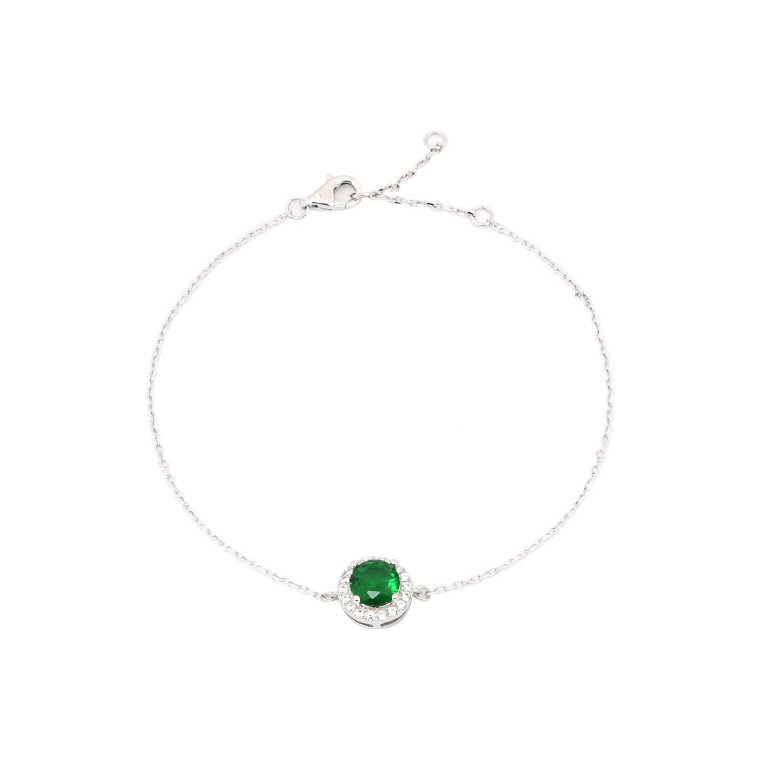 Pulseira S925 redonda verde GB