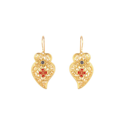 Boucles d'oreilles coeur traditionnelles de Viana Cruz GB