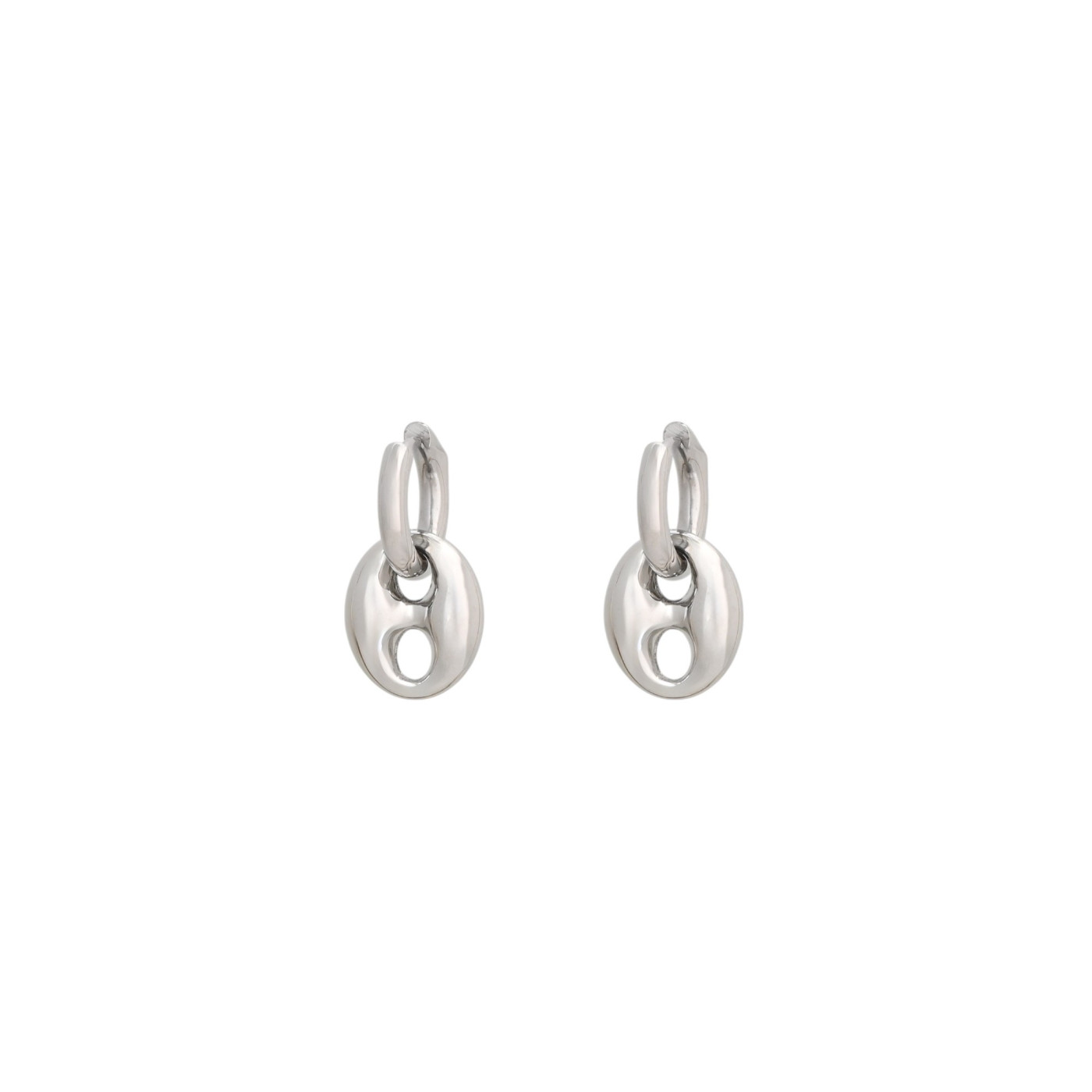 Glamour hoop earrings with small pendant