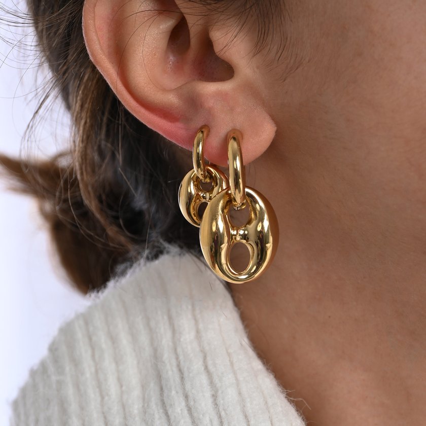 Boucles d'oreilles Glamour avec grand pendentif