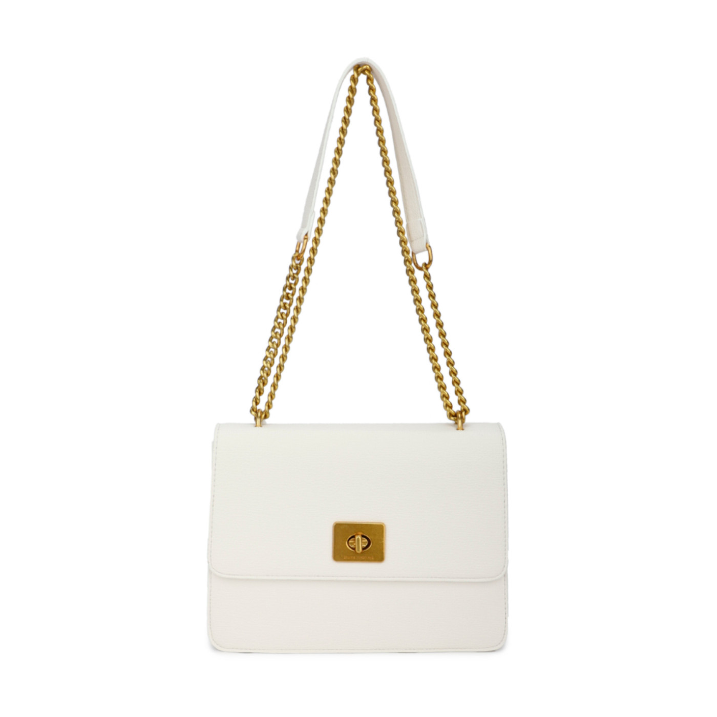 Shoulder bag with golden clasp