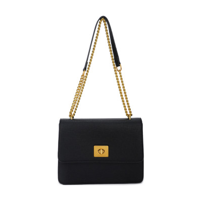 Shoulder bag with golden clasp