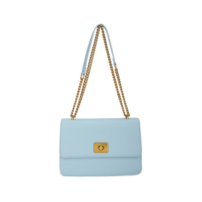 Shoulder bag with golden clasp