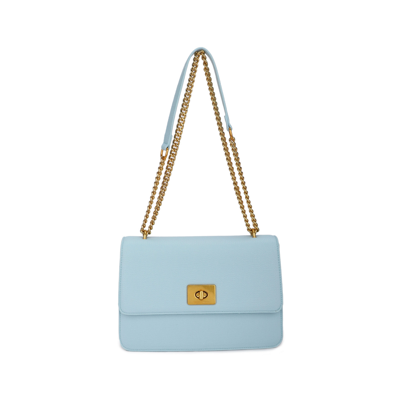 Shoulder bag with golden clasp